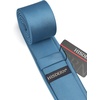 image:imageHISDERN Ties for Men Solid Color 217 Skinny Tie Formal Business Neckties Silk Classic Woven Satin Wedding NecktieD2haze Blue