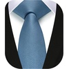 image:imageHISDERN Ties for Men Solid Color 217 Skinny Tie Formal Business Neckties Silk Classic Woven Satin Wedding NecktieD2haze Blue