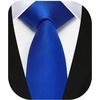 image:imageHISDERN Ties for Men Solid Color 217 Skinny Tie Formal Business Neckties Silk Classic Woven Satin Wedding NecktieD4royal Blue