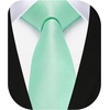 image:imageHISDERN Ties for Men Solid Color 217 Skinny Tie Formal Business Neckties Silk Classic Woven Satin Wedding NecktieE1aqua