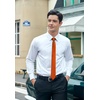 image:imageHISDERN Ties for Men Solid Color 217 Skinny Tie Formal Business Neckties Silk Classic Woven Satin Wedding NecktieEburnt Orange