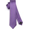image:imageHISDERN Ties for Men Solid Color 217 Skinny Tie Formal Business Neckties Silk Classic Woven Satin Wedding NecktieFpurple