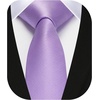 image:imageHISDERN Ties for Men Solid Color 217 Skinny Tie Formal Business Neckties Silk Classic Woven Satin Wedding NecktiePurple