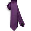 image:imageHISDERN Ties for Men Solid Color 217 Skinny Tie Formal Business Neckties Silk Classic Woven Satin Wedding NecktiePurple1
