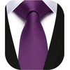 image:imageHISDERN Ties for Men Solid Color 217 Skinny Tie Formal Business Neckties Silk Classic Woven Satin Wedding NecktiePurple1