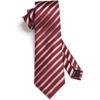 image:imageHISDERN Ties for Men Solid Navy Blue amp Red Sliver Stripe Necktie and Pocet Square Set Classic Woven Silk Ties for Wedding Business