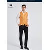 image:imageHISDERN Vest for Men Paisley Floral Orange Suit Vest Necktie and Pocket Square 3PC Formal Tuxedo Jacquard Waistcoat for Wedding Party