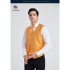 image:imageHISDERN Vest for Men Paisley Floral Orange Suit Vest Necktie and Pocket Square 3PC Formal Tuxedo Jacquard Waistcoat for Wedding Party