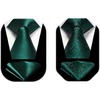 image:imageGreen Ties for Men Solid Classic Formal Paisley Floral Handkerchief Mens Neckties and Pocket Square Set Tuxedo for Wedding