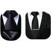image:imageHISDERN Black Ties for Men Formal Business Silk Tie and Pocket Square Set
