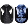 image:imageHISDERN Blackamp Blue Paisley Floral Ties for Men Handkerchief Wedding