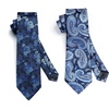image:imageHISDERN Blue Paisley Floral Ties for Men Handkerchief Wedding