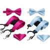 image:imageHISDERN Hot Pink  Blue Bow Tie and Suspenders for Men Wedding Formal Business