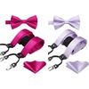 image:imageHISDERN Hot Pink  Lavender Bow Tie and Suspenders for Men Wedding Formal Business