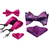 image:imageHISDERN Hot Pink Bow Tie and Suspenders For Men Wedding Formal Business