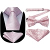 image:imageHISDERN Men Light Pink Ties PreTied Bowties Floral Classic Bowties for Men Wedding Party