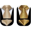 image:imageHISDERN Mens Ties with Pocket Square Gold Formal Silk Tie for Men Champagne Necktie for Wedding Party