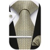 image:imageHISDERN Plaid Ties for Men Classic Checkered Tie and Pocket Square Cufflinks Tie Clip Set Woven Mens Necktie BusinessGolive Green Gingham