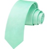 image:imageHISDERN Ties for Men Solid Color 217 Skinny Tie Formal Business Neckties Silk Classic Woven Satin Wedding NecktieE1aqua