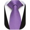 image:imageHISDERN Ties for Men Solid Color 217 Skinny Tie Formal Business Neckties Silk Classic Woven Satin Wedding NecktieFpurple