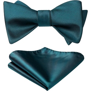 image:imageHISDERN Bow Ties for Men Solid Color Self Tie Bow Tie Pocket Square Set Classic Formal Satin Bowties for Tuxedo Wedding PartyA7teal