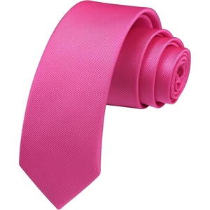 image:imageHISDERN Ties for Men Solid Color 217 Skinny Tie Formal Business Neckties Silk Classic Woven Satin Wedding NecktieA1hot Pink2