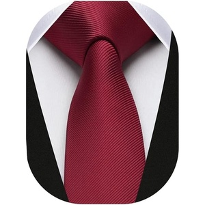 image:imageHISDERN Ties for Men Solid Color 217 Skinny Tie Formal Business Neckties Silk Classic Woven Satin Wedding NecktieA2burgundy