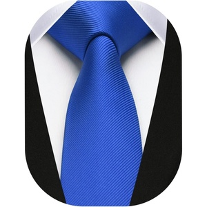 image:imageHISDERN Ties for Men Solid Color 217 Skinny Tie Formal Business Neckties Silk Classic Woven Satin Wedding NecktieB3royal Blue