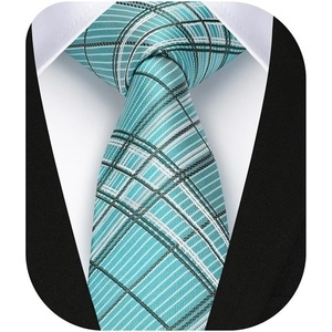 image:imageHISDERN Ties for Men Solid Color 217 Skinny Tie Formal Business Neckties Silk Classic Woven Satin Wedding NecktieB5peacock Blue
