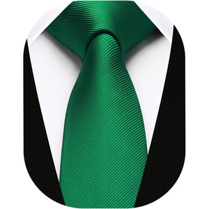 image:imageHISDERN Ties for Men Solid Color 217 Skinny Tie Formal Business Neckties Silk Classic Woven Satin Wedding NecktieC2forest Green