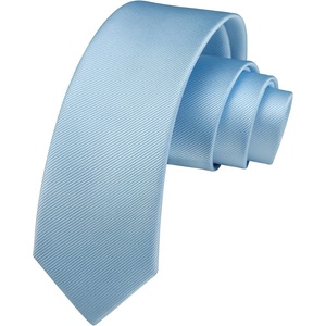 image:imageHISDERN Ties for Men Solid Color 217 Skinny Tie Formal Business Neckties Silk Classic Woven Satin Wedding NecktieD1baby Blue