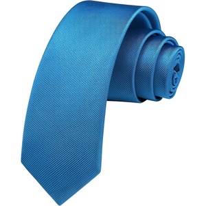 image:imageHISDERN Ties for Men Solid Color 217 Skinny Tie Formal Business Neckties Silk Classic Woven Satin Wedding NecktieD3blue