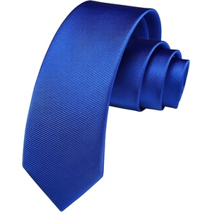 image:imageHISDERN Ties for Men Solid Color 217 Skinny Tie Formal Business Neckties Silk Classic Woven Satin Wedding NecktieD4royal Blue