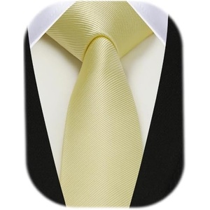 image:imageHISDERN Ties for Men Solid Color 217 Skinny Tie Formal Business Neckties Silk Classic Woven Satin Wedding NecktieEyellow1