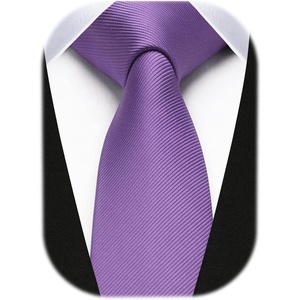 image:imageHISDERN Ties for Men Solid Color 217 Skinny Tie Formal Business Neckties Silk Classic Woven Satin Wedding NecktieFpurple