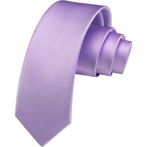 image:imageHISDERN Ties for Men Solid Color 217 Skinny Tie Formal Business Neckties Silk Classic Woven Satin Wedding NecktiePurple