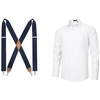 image:imageHISDERN Suspenders for Men Oxford Business Casual Formal Collared Shirt