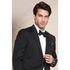image:imageHISDERN Mens Black Vest 3 Botton and Self Tie amp Pocket Square Set for Wedding Prom