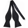 image:imageHISDERN Mens Bow Ties Self Tie Woven Satin Pocket Squares Set Formal Tuxedo Floral Paisley Bowties for Wedding Party PromBlack2