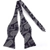 image:imageHISDERN Mens Bow Ties Self Tie Woven Satin Pocket Squares Set Formal Tuxedo Floral Paisley Bowties for Wedding Party PromDark Purple