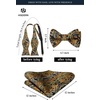 image:imageHISDERN Mens Bow Ties Self Tie Woven Satin Pocket Squares Set Formal Tuxedo Floral Paisley Bowties for Wedding Party PromGold  Black Paisley