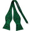 image:imageHISDERN Mens Bow Ties Self Tie Woven Satin Pocket Squares Set Formal Tuxedo Floral Paisley Bowties for Wedding Party PromGreen Paisley6