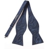 image:imageHISDERN Mens Bow Ties Self Tie Woven Satin Pocket Squares Set Formal Tuxedo Floral Paisley Bowties for Wedding Party PromNavy Blue 2