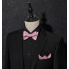 image:imageHISDERN Mens Bow Ties Self Tie Woven Satin Pocket Squares Set Formal Tuxedo Floral Paisley Bowties for Wedding Party PromPink5