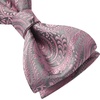 image:imageHISDERN Mens Bow Ties Self Tie Woven Satin Pocket Squares Set Formal Tuxedo Floral Paisley Bowties for Wedding Party PromPink6