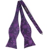 image:imageHISDERN Mens Bow Ties Self Tie Woven Satin Pocket Squares Set Formal Tuxedo Floral Paisley Bowties for Wedding Party PromPurple  Navy