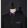 image:imageHISDERN Mens Bow Ties Self Tie Woven Satin Pocket Squares Set Formal Tuxedo Floral Paisley Bowties for Wedding Party PromPurple  Navy