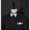 image:imageHISDERN Mens Bow Ties Self Tie Woven Satin Pocket Squares Set Formal Tuxedo Floral Paisley Bowties for Wedding Party PromPurple Lavender