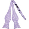 image:imageHISDERN Mens Bow Ties Self Tie Woven Satin Pocket Squares Set Formal Tuxedo Floral Paisley Bowties for Wedding Party PromPurple Lavender