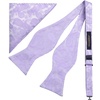 image:imageHISDERN Mens Bow Ties Self Tie Woven Satin Pocket Squares Set Formal Tuxedo Floral Paisley Bowties for Wedding Party PromPurple Lavender